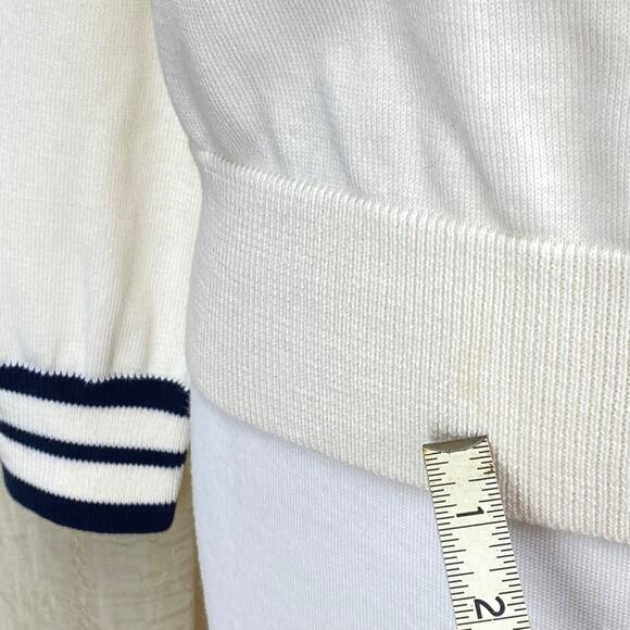 Liz Claiborne Liz Co Pullover Sweater Wmns M Hvy Knit Square Raglan Nautical Vtg - Picture 6 of 12